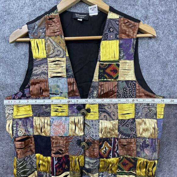 Vintage Nativewear Designs Vest Mens Small Patchwork Textured Western Boho - Picture 4 of 6